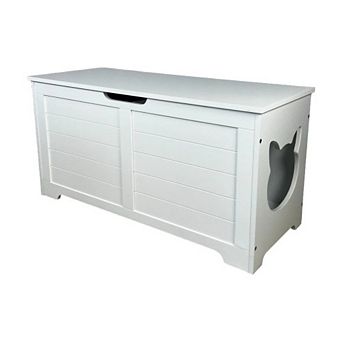 39.4" Top open Cat Litter Box Enclosure Furniture, Cat Washroom, Hidden Litter Box Cover