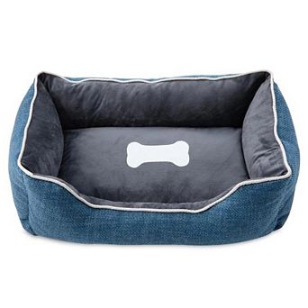 Small Dog Bed with Anti-Slip Bottom, Cat Bed with Removable Washable Cover, Plush Pet Bed