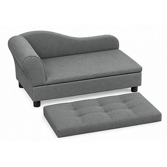 PawHut Pet Sofa, Dog Couch, Elevated Pet Bed for Small and Medium Dogs, with Hidden Storage