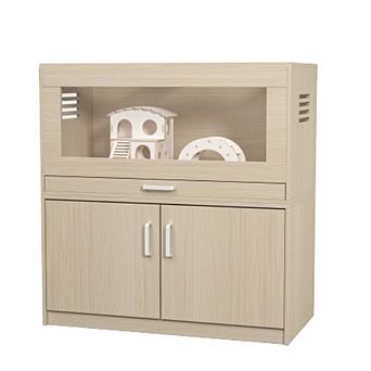 Hamster Cage,Rat Cage Wood with Independent Storage Cabinet,House for Chinchilla