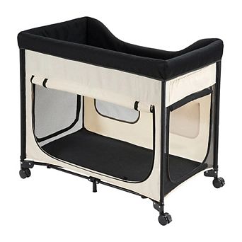 Cat Litter Box Enclosure, Hidden Cat Litter Box Furniture with Drawer and Stairs