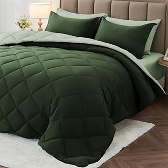 California King 7 pc Reversible All Season Bedding Set Ultra Soft Breathable Easy Care