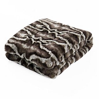 Home Soft Things Tip Printing Faux Fur Throw Blanket