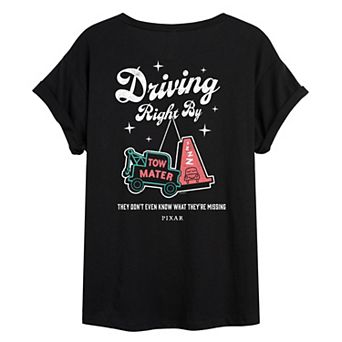 Juniors' Disney / Pixar's Cars Mater Driving Right By Radiator Springs Oversized Tee