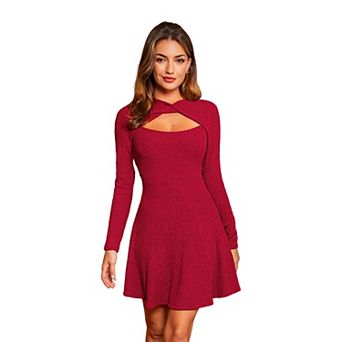 Women's Cupshe Long Sleeve Cutout Mini Dress