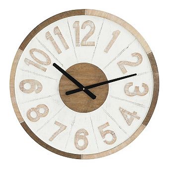Oldslab Solid Wood Wall Clock Retro Round Clock for Living Room