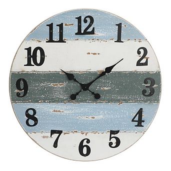Oldslab 24 inch Wood Wall Clock Vintage Round Large Clock for Home