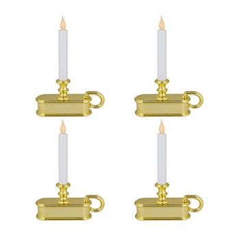 Northlight 4 pc LED Gold Tone Handle Base Window Candle Set