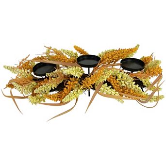 Northlight Artificial Fall Foliage Triple Candle Holder