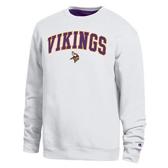 Men's Champion White Minnesota Vikings Contrast Lined Sweatshirt