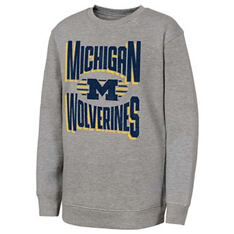 Youth Outerstuff Gray Michigan Wolverines Jet Stream Sweatshirt