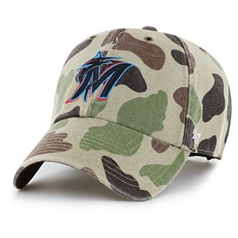 Men's Carhartt x '47 Camo Miami Marlins Duck Clean Up Adjustable Hat