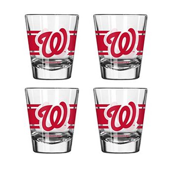 Logo Brands Washington Nationals Four-Piece Stripe Shot Glass Set