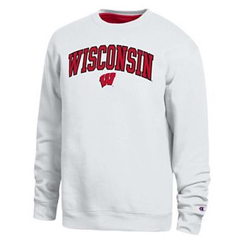 Men's Champion White Wisconsin Badgers Arch Sweatshirt