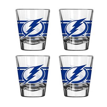 Logo Brands Tampa Bay Lightning Four-Piece Stripe Shot Glass Set