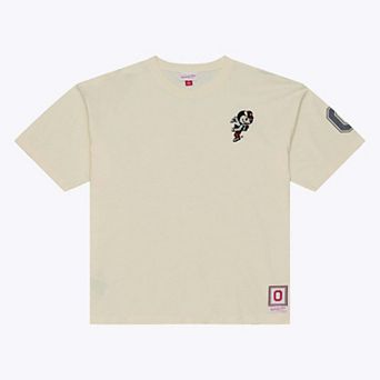 Men's Mitchell & Ness Cream Ohio State Buckeyes Oversized Heritage Hue T-Shirt