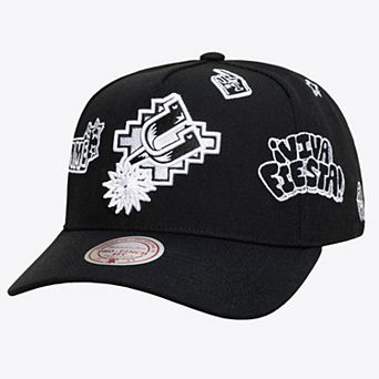Unisex Mitchell & Ness Black San Antonio Spurs Hardwood Classics Downtown Doodle Pro Snapback Hat