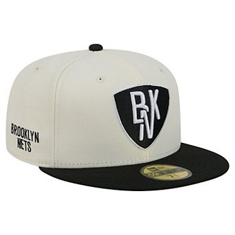 Men's New Era Cream/Black Brooklyn Nets Deceptor 59FIFTY Fitted Hat