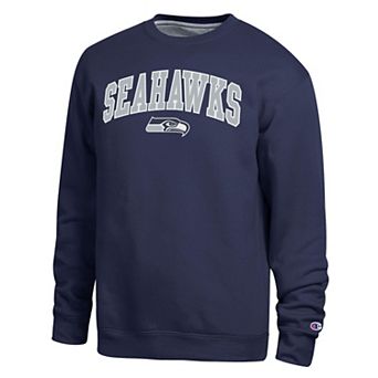 Men's Champion Navy Seattle Seahawks Contrast Lined Sweatshirt