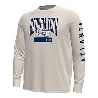 Men's Under Armour Cream Georgia Tech Yellow Jackets Gameday Motion Heavyweight Long Sleeve T-Shirt