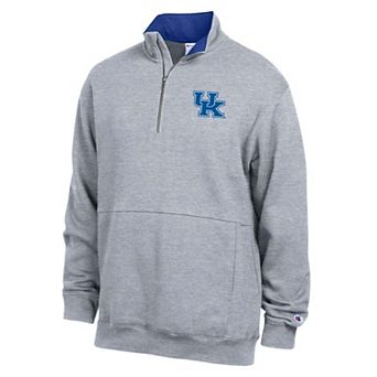 Men's Champion Heather Gray Kentucky Wildcats Fleece Quarter-Zip Pullover