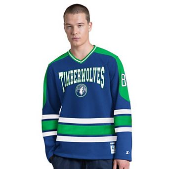 Men's Starter Blue Minnesota Timberwolves Puck Drop Long Sleeve V-Neck T-Shirt