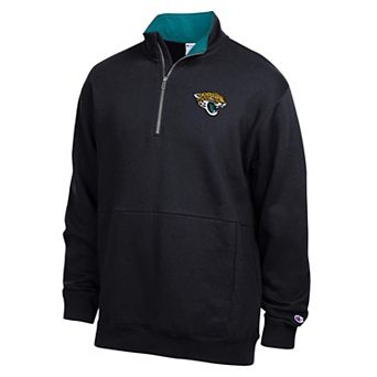 Men's Champion Black/Teal Jacksonville Jaguars Fleece Quarter-Zip Pullover