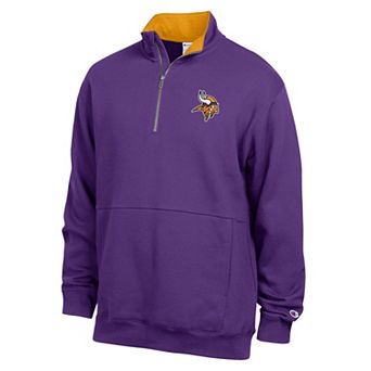 Men's Champion Purple/Gold Minnesota Vikings Fleece Quarter-Zip Pullover