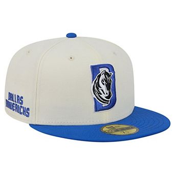 Men's New Era Cream/Blue Dallas Mavericks Deceptor 59FIFTY Fitted Hat