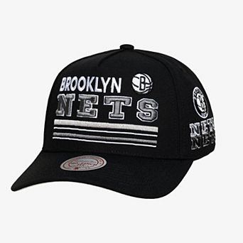 Men's Mitchell & Ness Black Brooklyn Nets Triple Check Pro Snapback Hat
