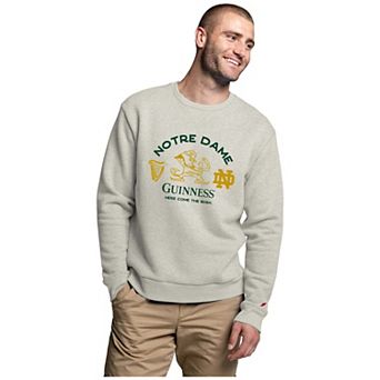 Men's League Collegiate Wear Oatmeal Notre Dame Fighting Irish Guinness Triple Logo Sweatshirt