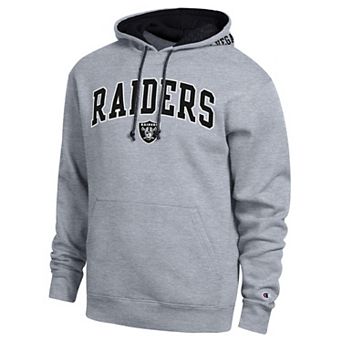Men's Champion Heather Gray/Black Las Vegas Raiders Contrast Hoodie