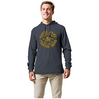Men's League Collegiate Wear Navy Notre Dame Fighting Irish Guinness Leprechaun Waffle Knit Hoodie
