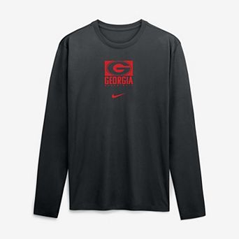 Men's Nike Black Georgia Bulldogs Courtside Legend Dri-FIT Long Sleeve T-Shirt