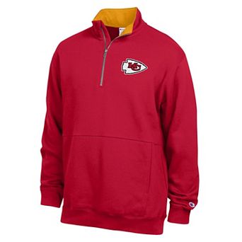 Men's Champion Red/Gold Kansas City Chiefs Fleece Quarter-Zip Pullover