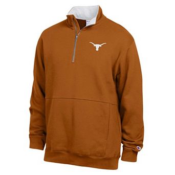 Men's Champion Texas Orange Texas Longhorns Fleece Quarter-Zip Pullover