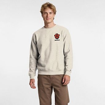 Men's Disney x Champion Oatmeal Chicago Bears Powerblend Left Chest Fullback Crew Sweatshirt