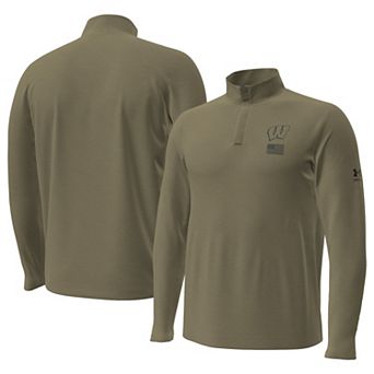 Men's Under Armour Tan Wisconsin Badgers 2026 Freedom Collection Motion Quarter-Zip Pullover