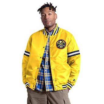 Men's Starter Gold Denver Nuggets Courtside II Varsity Full Snap Jacket