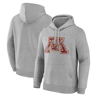 Men's Logo Athletic Heather Gray Minnesota Golden Gophers Primary Logo Fleece Pullover Hoodie