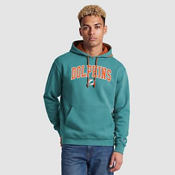 Men's Champion Aqua/Orange Miami Dolphins Contrast Hoodie