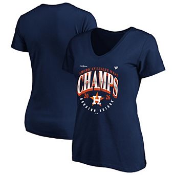 Women's Fanatics Navy Houston Astros 2026 AL West Division Champions Plus Size Locker Room V-Neck T-Shirt