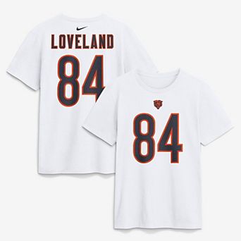 Men's Nike Colston Loveland White Chicago Bears Name & Number T-Shirt