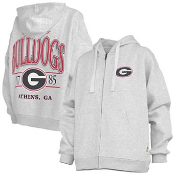 Women's Pressbox Heather Gray Georgia Bulldogs Janise Full-Zip Hoodie