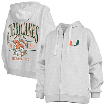 Women's Pressbox Heather Gray Miami Hurricanes Janise Full-Zip Hoodie