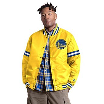 Men's Starter Gold Golden State Warriors Courtside II Varsity Full Snap Jacket