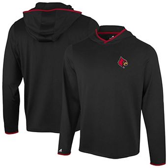 Men's Antigua Black Louisville Cardinals Brink Color Pop Long Sleeve Hoodie T-Shirt