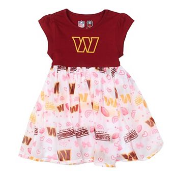 Girls Toddler Wes & Willy Burgundy Washington Commanders Princess Dress