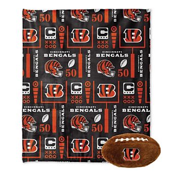 "Pegasus Cincinnati Bengals 50"" x 60"" Blackout Team Spirit Ultra Soft Throw & Plush Football Combo Pack"