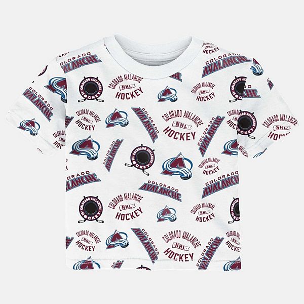 Infant Outerstuff White Colorado Avalanche Run Down Allover Print T-Shirt